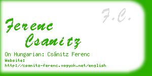 ferenc csanitz business card