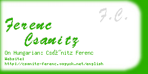 ferenc csanitz business card